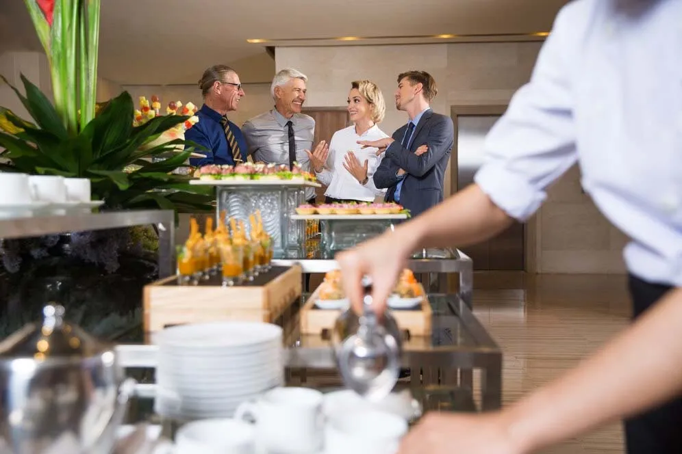 Elegant mobile bar for corporate event.